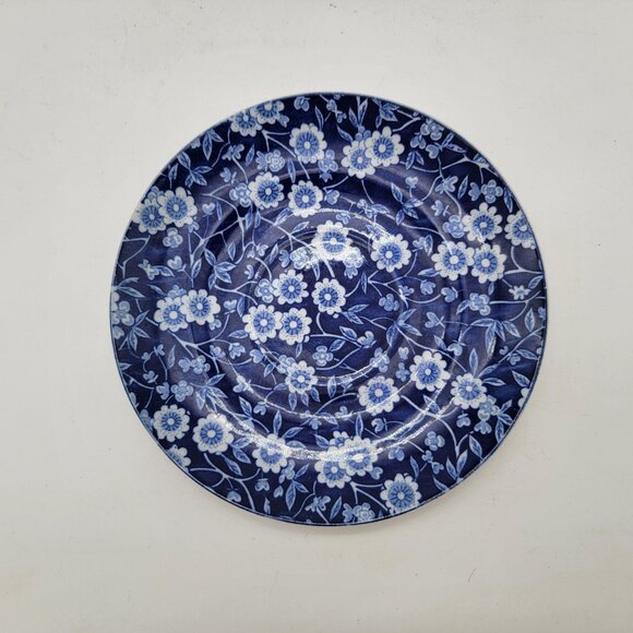 Pair of Blue Calico Teacup and Saucers - Picture 8 of 9